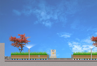 Flat roof greening system